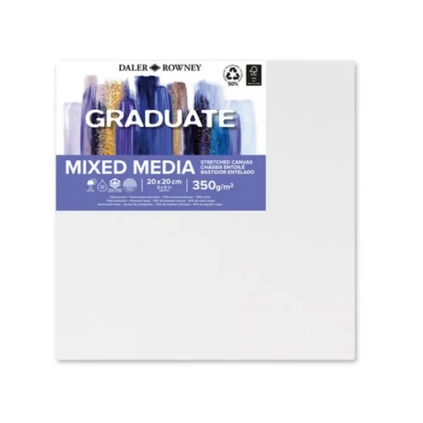 Bastidor Daler Rowney 20x20cm. 350gr. Graduate Mixed Media