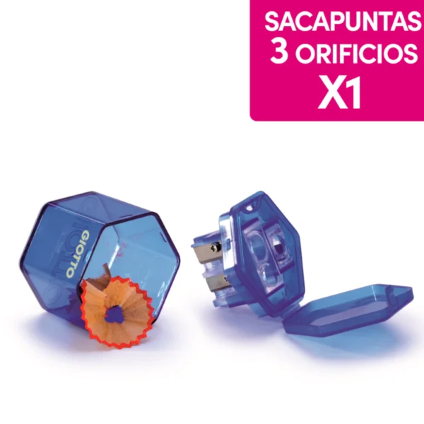 Sacapuntas Universal Giotto 3 Agujeros con Deposito